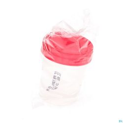 Pot Analyse + Couvercle Rouge Vis Ster 100ml Aca