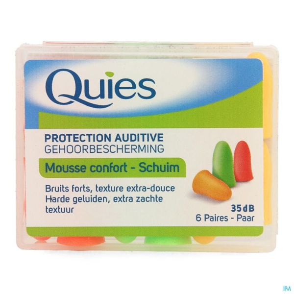 Quies Protection Auditive Mousse Fluo 6 Paires